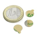 Magnet neodim disc cu autoadeziv O10x0,6 mm, putere 310 g, N35